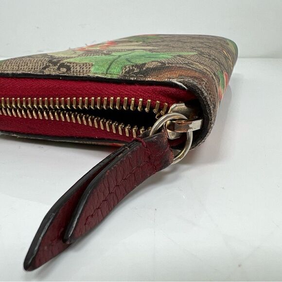 Gucci Zip Around Wallet Tian Print GG Coated Canvas - Picture 5 of 8